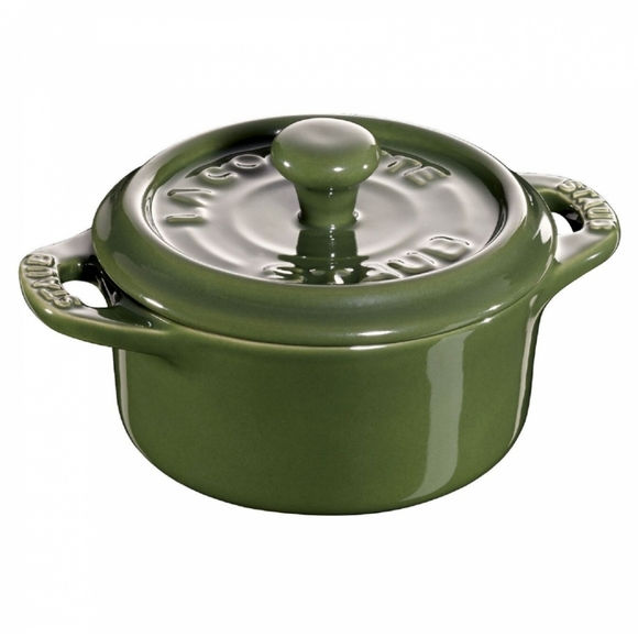 Staub 10 cm Ceramic Mini Round Cocotte 0.2 L Basil Green